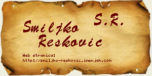 Smiljko Resković vizit kartica